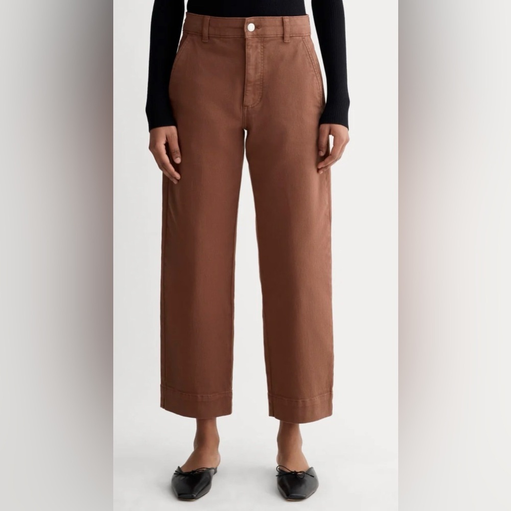 Everlane Utility Straight Leg Crop Pant in Rosewood